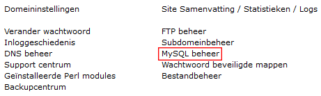 MySQL beheer
