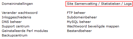 Site Statistieken en Logs